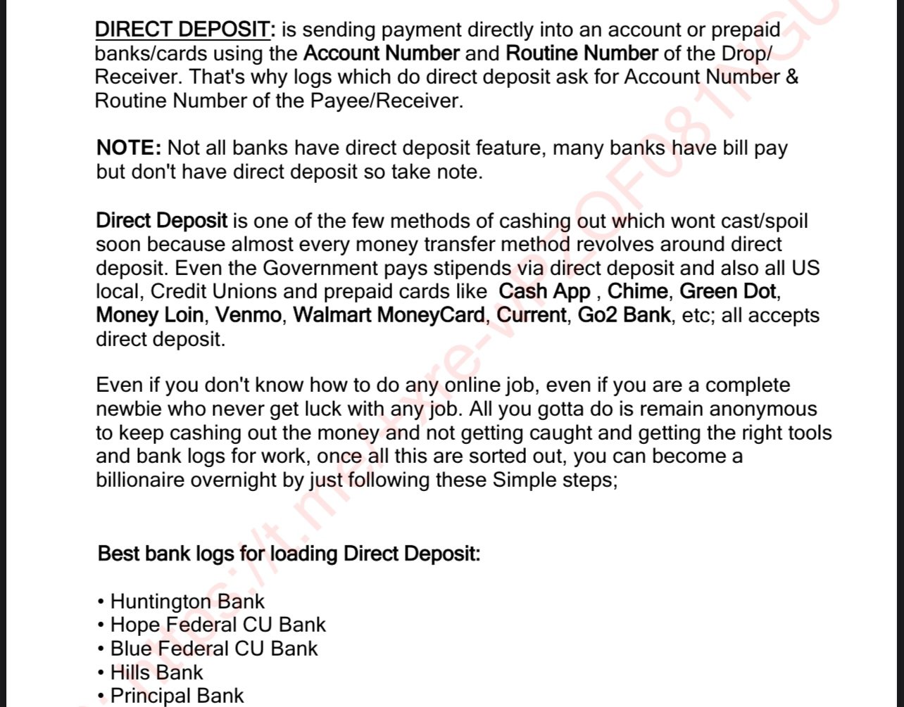 Direct Deposit Tutorial